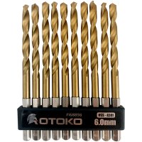 OTOKO 10P 철 드릴비트세트 6.0mm 티타늄 육각 철기리