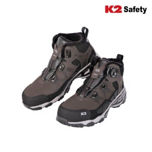 K2 겨울 안전화 (6인치) 다이얼 방한화 브라운 중작업 건설 현장화 작업화 남자 발편한