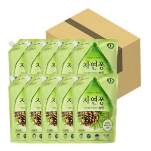 엘지생활건강 자연퐁 리필 솔잎 오렌지 1.2LX10개입(1박스) 주방세제 설거지 퐁퐁