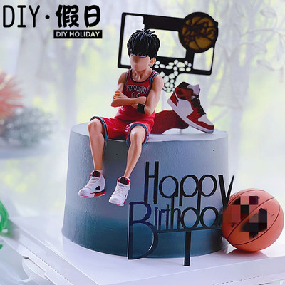 슬램덩크 SLAM DUNK 피규어 베이킹 케이크 장식 앉은 농구 덩크슛 강백호 오피스 보이 생일 카드 꽂기