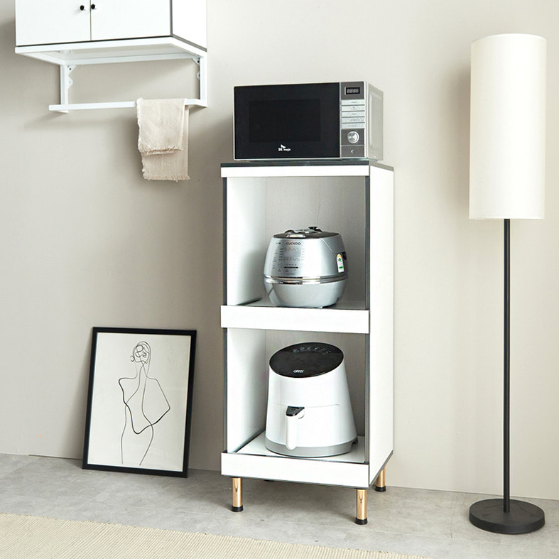 480X400X1150 멀티 렌지대 슬라이딩선반 2개 밥솥수납장 전자렌지다이