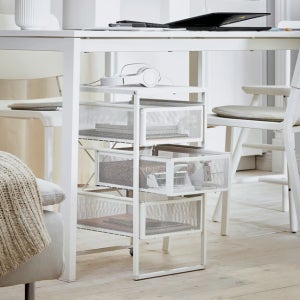 이케아 3단 미니 철제 서랍 투명 낮은 이동식 슬림 렌나르트 서랍장 사무실 서류 정리 바퀴