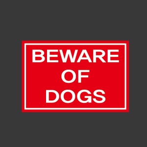 BEWARE OF DOGS 스티커 15x10cm