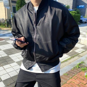 오버핏 크롭 항공점퍼 공항점퍼 블루종
