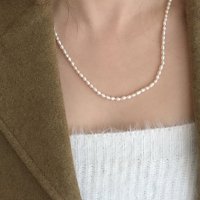 (모앳/목걸이) long pearl necklace 진주네크리스 50cm