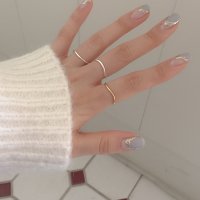 (모앳/반지) slim wave ring (silver925) 기본 레이어드 반지 웨이브 실버링