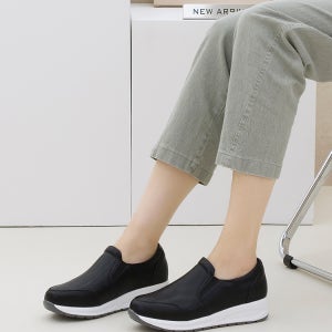 [천연소가죽]5cm키높이 말랑푹신 착화감좋은 컴포트 슬립온