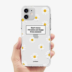 데이지 케이스 예쁜 꽃 플라워 라벨 감성 얇은 클리어 슬림 스키니 아이폰12 미니 프로