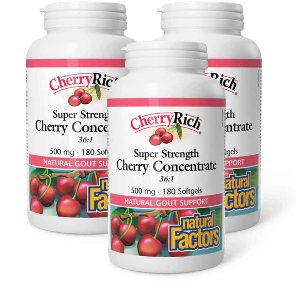 [네추럴팩터스] 통풍 <b>체리 컨센트레이트</b> Cherry <b>500mg</b> 180정(3개 9-6개월분)