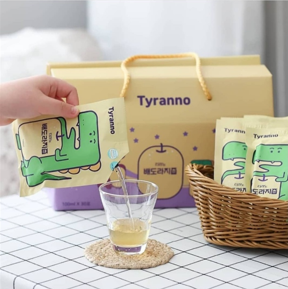 Tyranno Baby Kids Pear and Bellflower Root Juice, Pear Juice, NFC Cold Pressed, 100ml x 30 packs