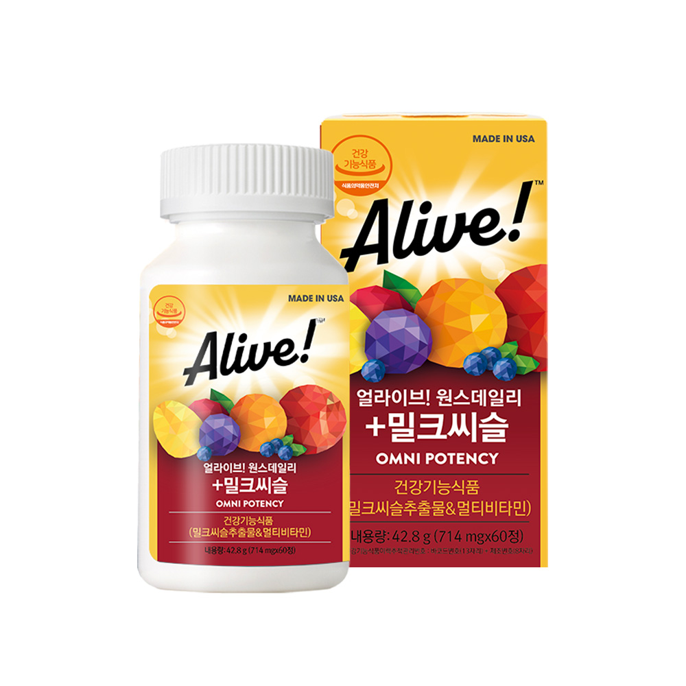 [얼라이브] 원스데일리 <b>밀크씨슬</b> 복합 기능성 60정