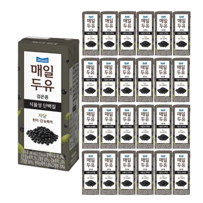 매일두유 저당 검은콩 190ml 24팩 식물성단백질 현미 감 농축액