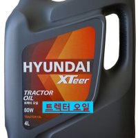 현대 엑스티어 트렉터 미션오일 XTeer Tractor Oil 80W 4L 기어유 유압유 농업용 산업용 트랙터와 농기계의 변속장치 유압장치 감속(기어)장치 습식클러치 습식브레이크용