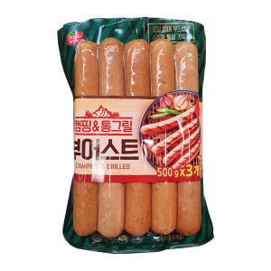 동원 캠핑 통그릴 부어스트 500g x 3개/아이스포장