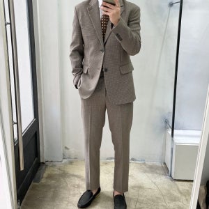 남자 클래식 하운드 투스 봄 가을 캐주얼 정장세트