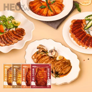 허닭 슬라이스 스팀 소스 닭가슴살 100g 4종 혼합 30팩