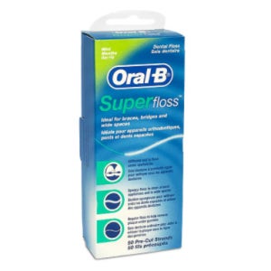 Oral-B 오랄비 슈퍼플로스 교정치실 50개입 1박스 민트향