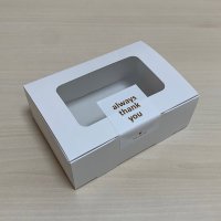 선물상자 마카롱포장 원터치박스 접이식 투명창 화이트180(50매)
