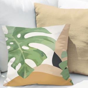 열대야 모노톤 몬스테라 정원 대방석 쿠션커버70x70