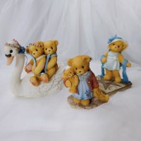 에네스코 체리쉬드 테디즈 테디베어 포셀린 피겨린 3종 Enesco Cherished Teddies Figurine 미국 빈티지 도자기 곰돌이 인형 장식 소품