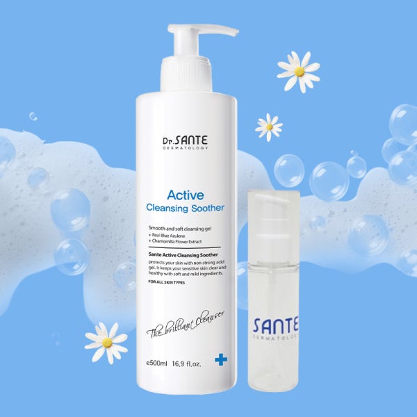 상떼 아줄렌 클렌징 수더 진정 수분 약산성 저자극 폼클렌저 500ml+S1-3번들셋 +공병