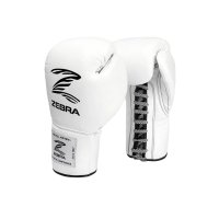 지브라 복싱 글러브 - ZEBRA PRO Signature Lace Up Fight Gloves white /권투글러브 킥복싱 무에타이 MMA 종합격투기