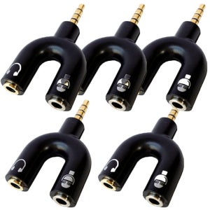 D1059 5개 U 3.5 변환 Y 잭 헤드셋 젠더 3극 4극 노트북 PC 이어폰 연결