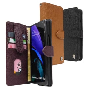 갤럭시 폴드3 케이스 오플 천연소 가죽 카드 다이어리 케이스