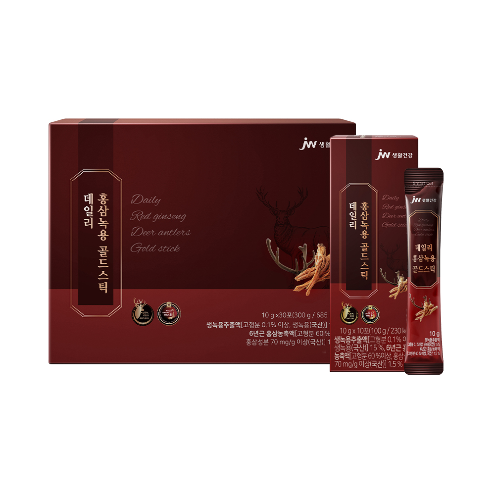 JW생활건강 데일리 홍삼녹용 골드스틱 10g x 30포, 1개