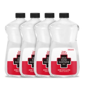 미라클 오리진 손소독제 리필 1000ml x 4개 액상형 에탄올70%