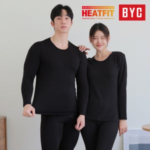 BYC 여성 내복 기모 슬림핏 발열 내의 겨울 히트택 상의 하의 세트 이너웨어 기능성 방한