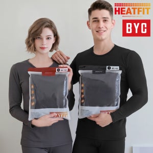 BYC 히트핏 여성내복 성인 여자 기모 발열 내의 히트택 상의 하의 세트 겨울 방한 보온