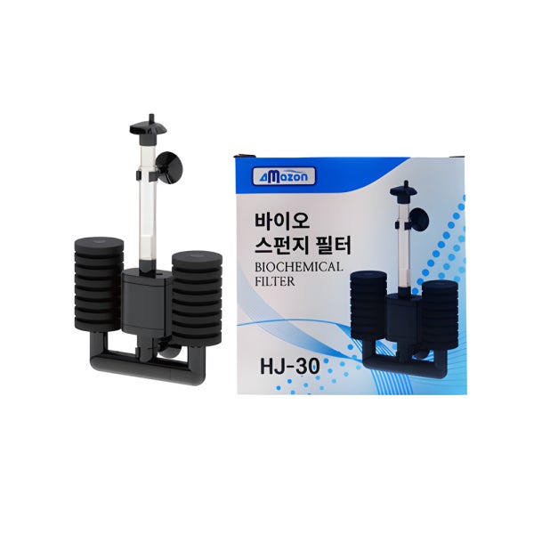 아마존 무소음 어항여과기 구피 일체형 스펀지여과기 필터 HJ-30