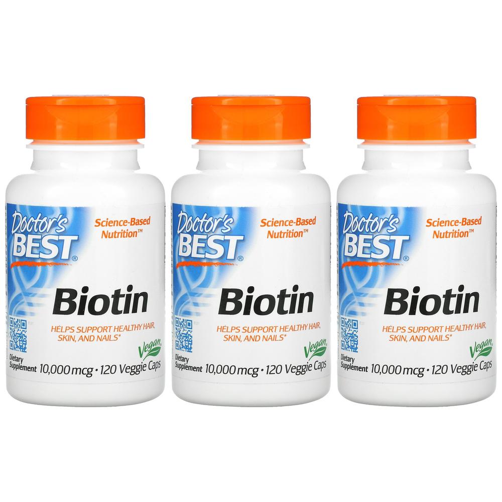 닥터스베스트 <b>비오틴</b> 10,000mcg 베지 캡슐 120정 비타민 B 1+1+1 3개