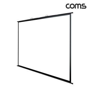 Coms BD114 빔프로젝터 족자형 스크린100형 4:3비율 대형 가정용 캠핑용 야외용