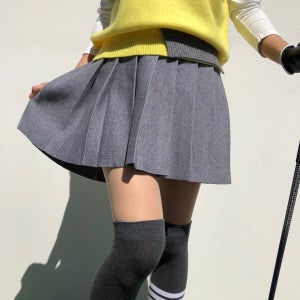 로로얼로이 여성 골프치마 니트 플리츠 스커트 발랄한 테니스 겨울치마 여성골프웨어