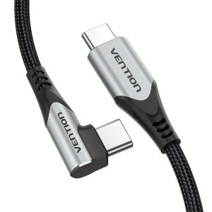벤션 100W 직조 90도 C to C타입 고속충전케이블 TAK 1m, 1개