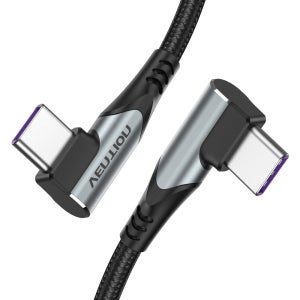 벤션 100W 직조 더블90도 C to C타입 고속충전케이블 TAN 1m, 1개