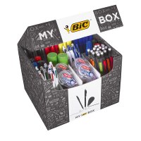 BIC 빅 볼펜 마카 화이트 문구 종합 세트 124개입 Stationary Products ideal for School Set