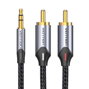 벤션 울트라 직조 3.5mm to 2 RCA 오디오 케이블 BCN 1.5m, 1개