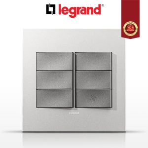 르그랑 아테오 펄알루 사각 2개용 6구 스위치 / 환기(FAN)