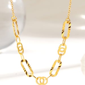 24K 순금 로터스 컷팅 클립 체인 더블 투링 체인 목걸이 3.75g