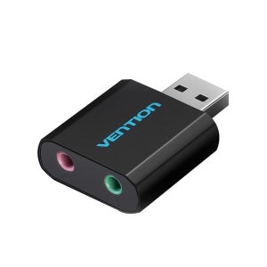 벤션 외장형 USB 사운드카드 어댑터, VAB-S17-B 블랙