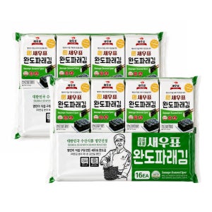 새우표 완도 맛있는 식탁 파래김 조미 도시락김 16개입, 2개