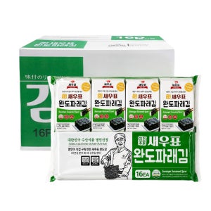 새우표 완도 맛있는 식탁 파래김 조미 도시락김 16개입, 8개