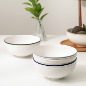 쓰임 레트로 라인 도자기 면기 1+1 총 2P 면기그릇