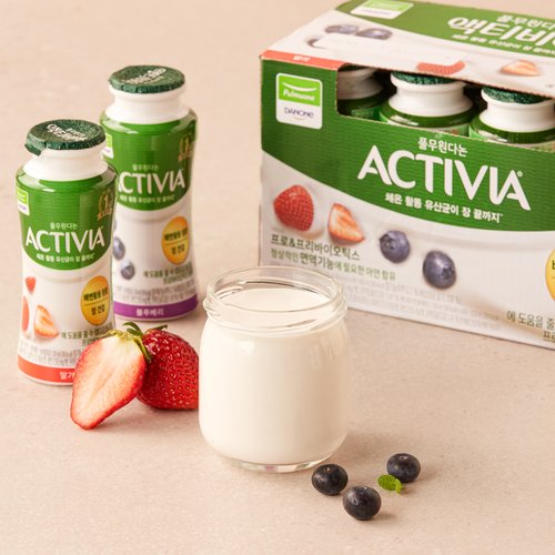 [풀무원] 다논 액티비아 딸기+블루베리 멀티팩 (130ml8개)