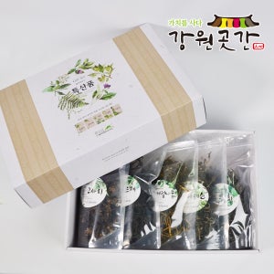 인제 월학명당산 자연산 산나물(건나물) 5종 세트 고사리 곤드레 다래순 취나물 망초나물