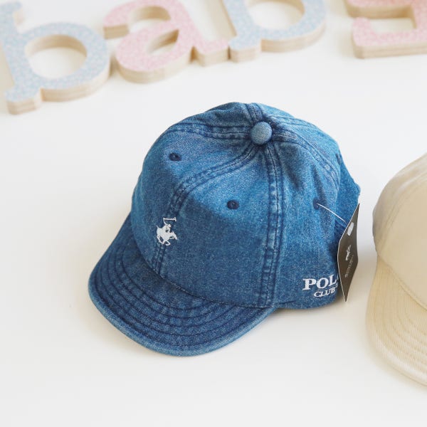 폴로 클럽 POLO 키즈 아기모자 데님 6개월 돌아기 얌체 캡모자 POLO CLUB
