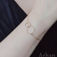 14k 스파클 더블링 체인 팔찌 골드필드, Arhan 아르한